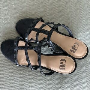 Gianni Bini Black Studded Sandals